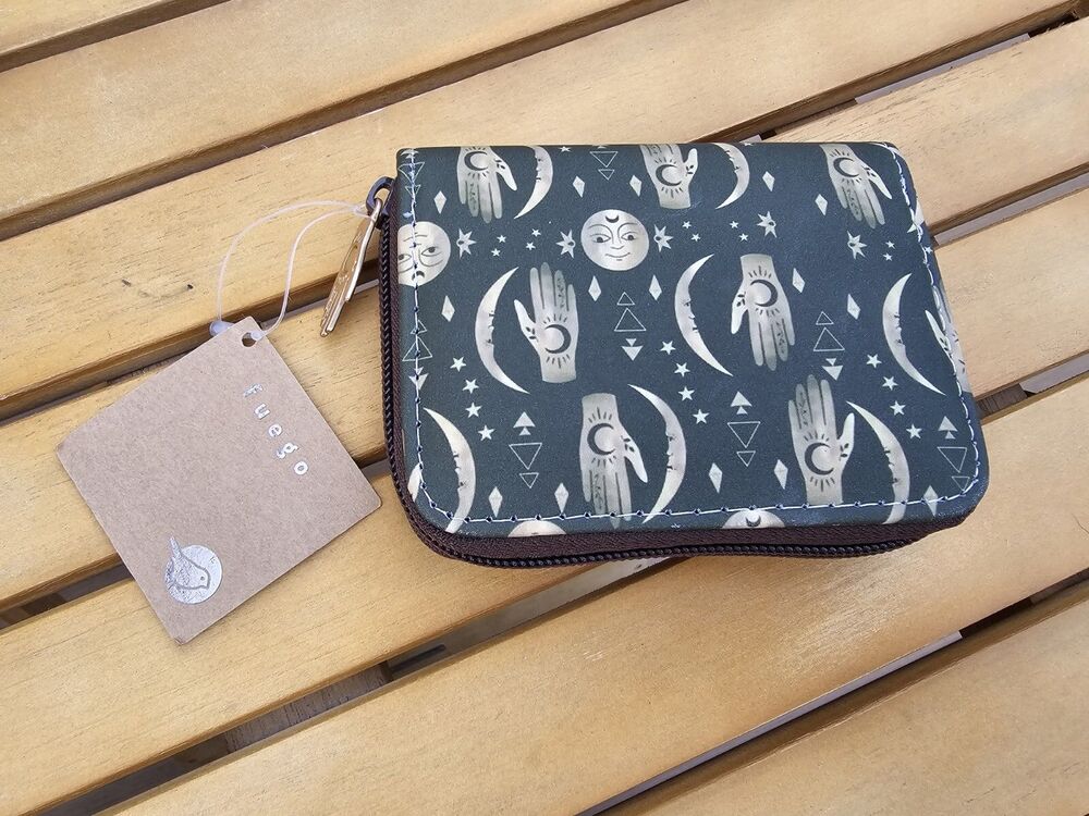Fuego Palm Moon Hand Tri-Fold Wallet New